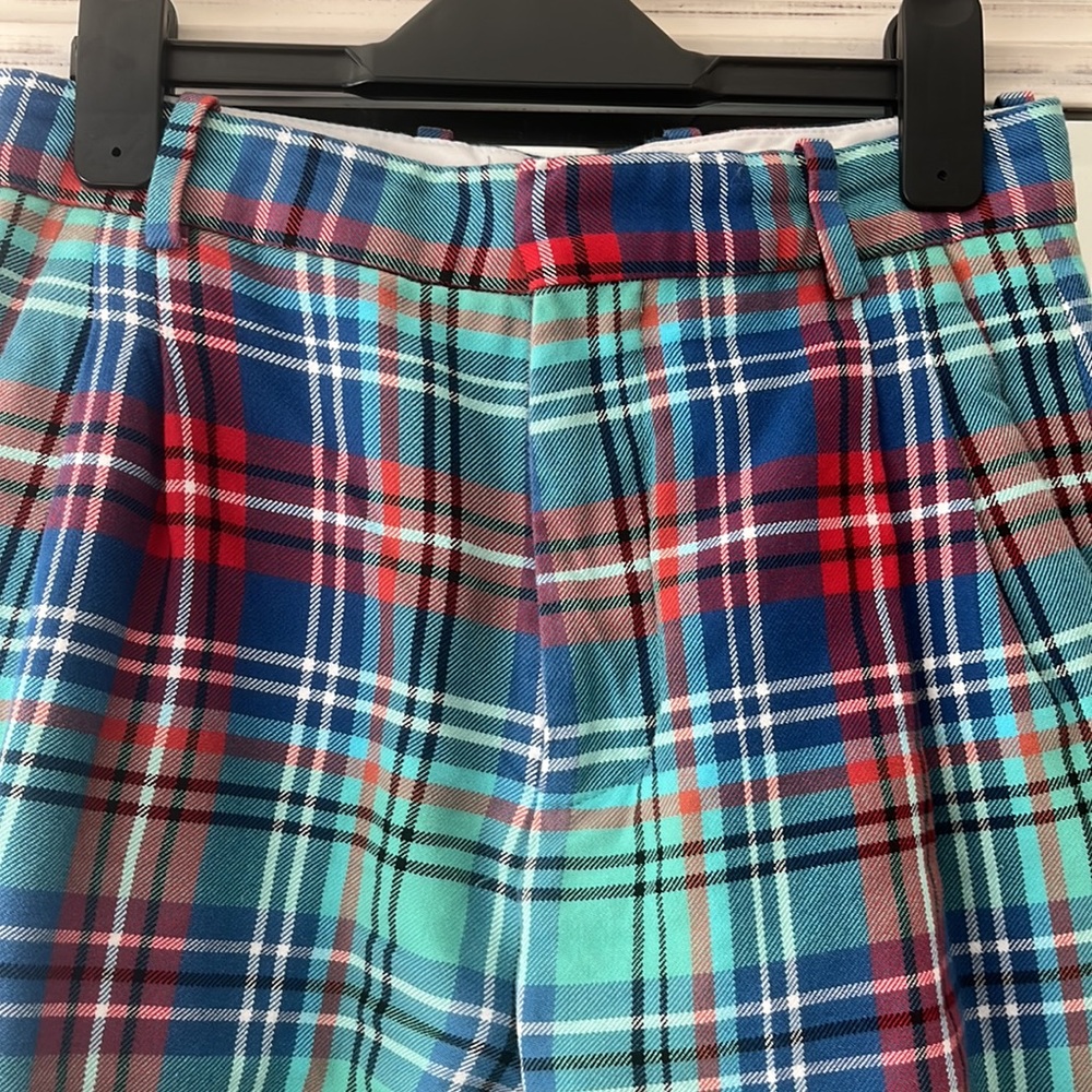Charles Jeffrey LOVERBOY Red Blue Plaid Pants Women’s‎ XS (0) EUC - Picture 9 of 12